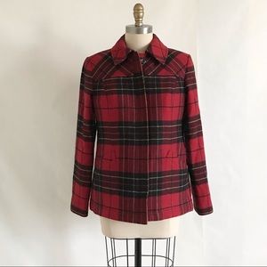 Pendleton Red Plaid Virgin Wool Insulated Jacket Small